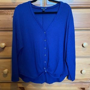 4/25$ Forever 21 Waffle Knit Tie Bottom Tee nwot